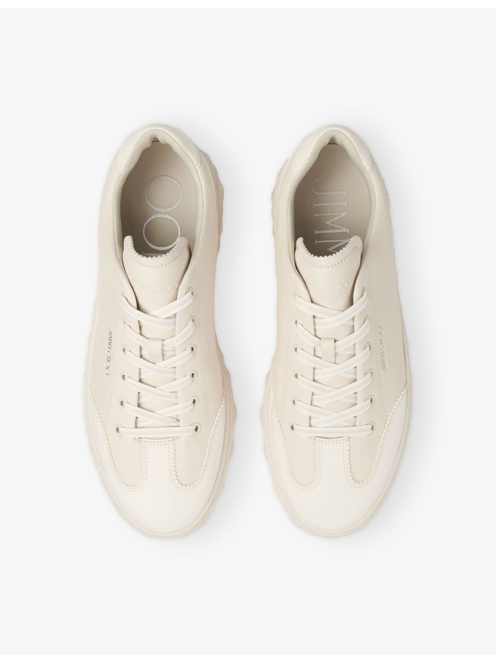 Diamond Light Logo-Embossed Leather Low-Top Trainers - 2