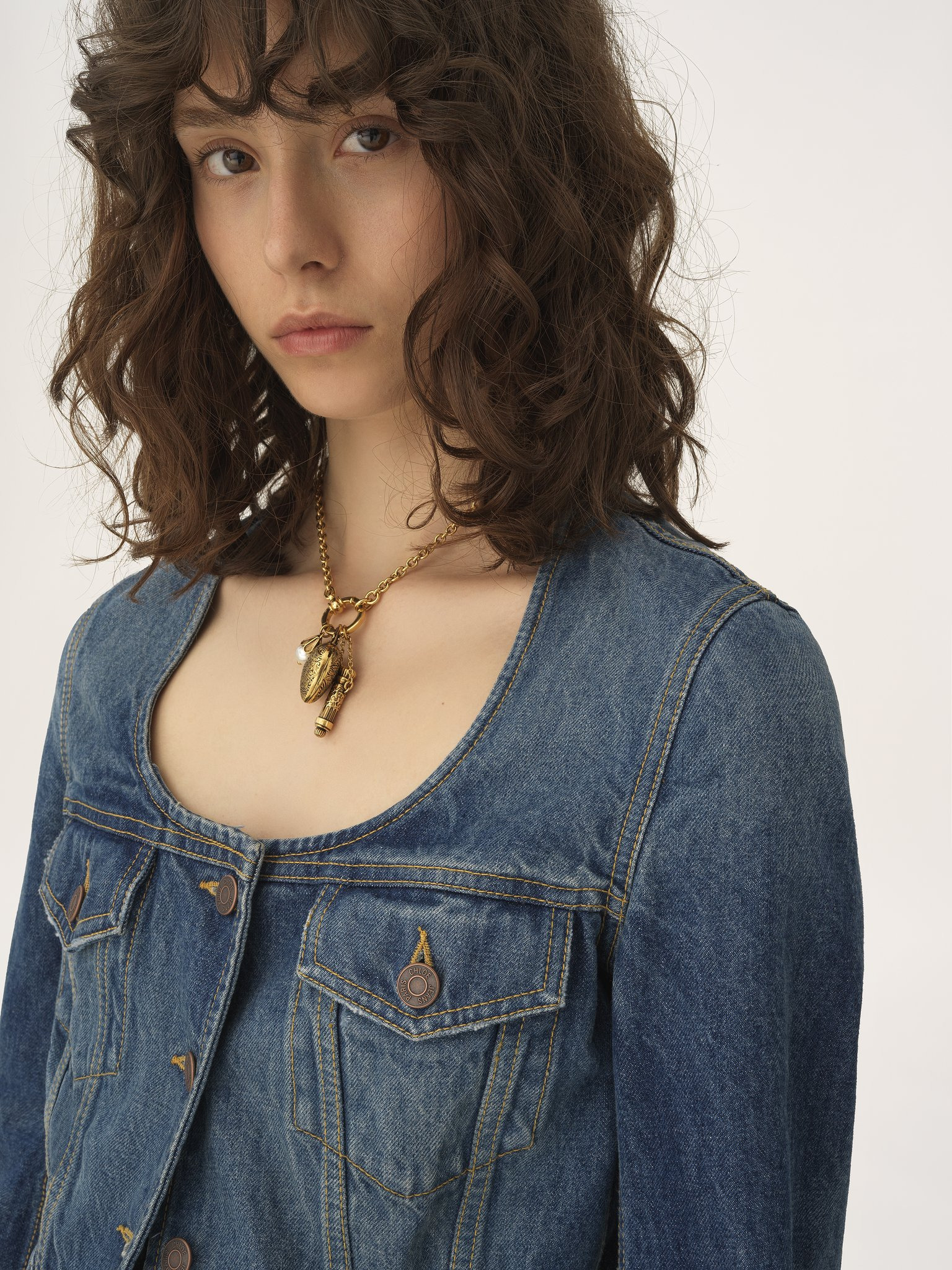 PEPLUM RIDING JACKET IN DENIM - 6