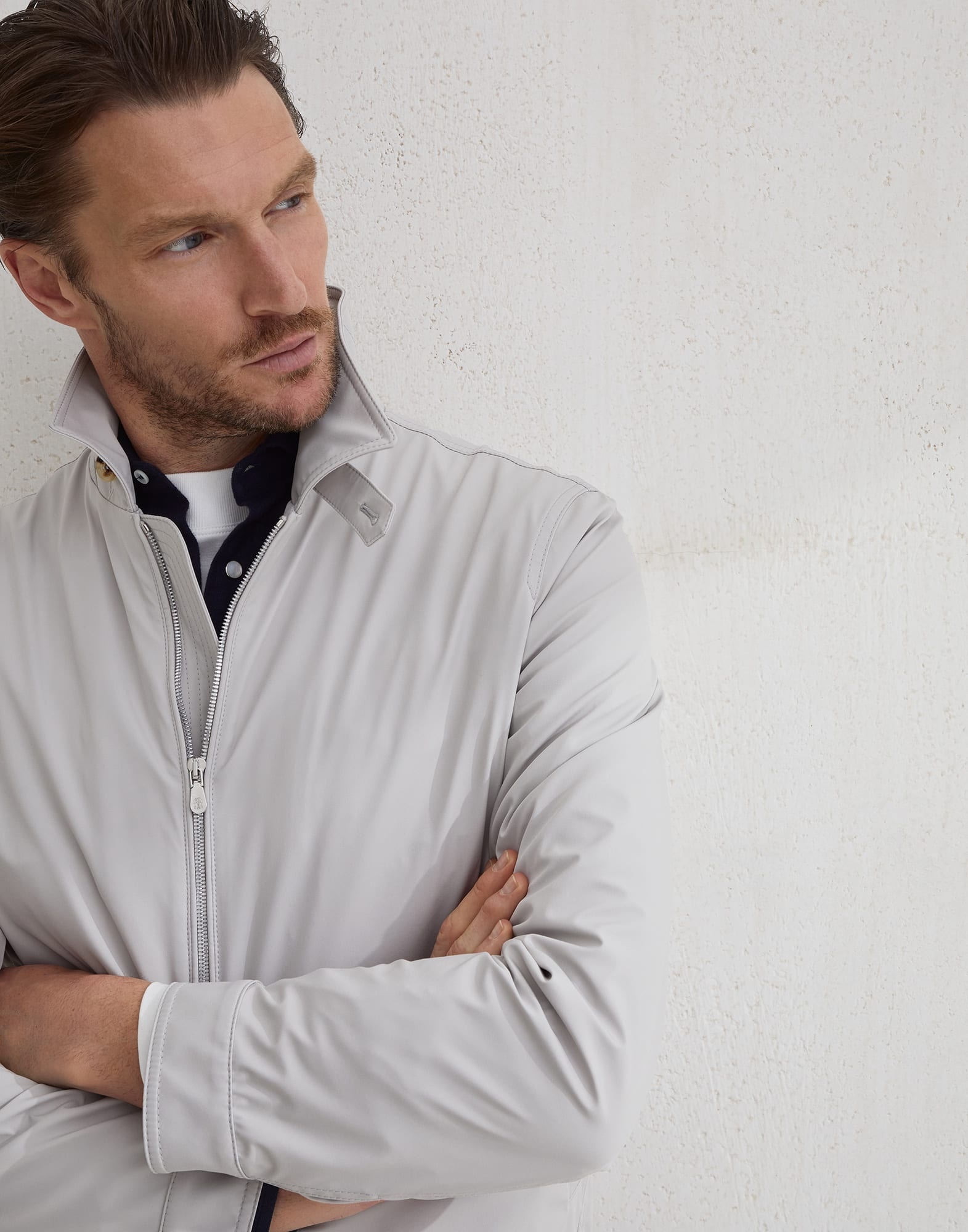 Stretch bonded nylon bomber jacket - 3