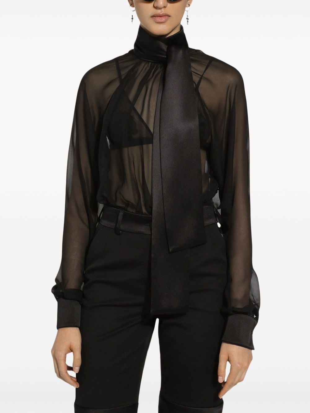 semi-sheer blouse - 5