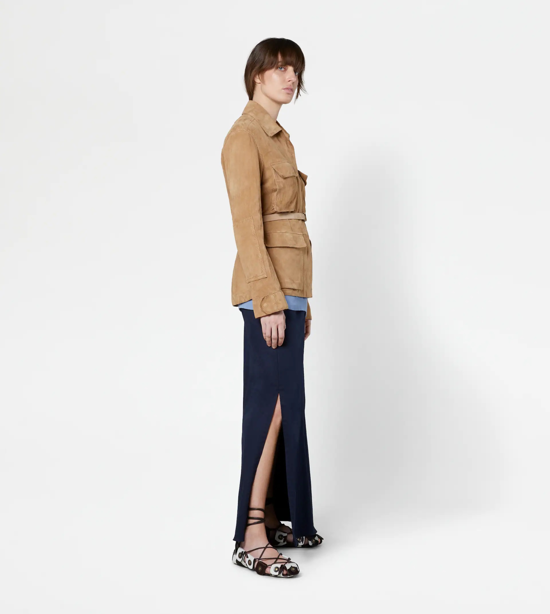 SUEDE JACKET - BEIGE - 4