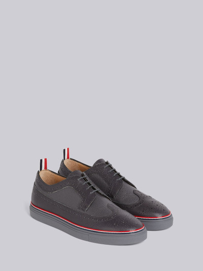 Thom Browne Medium Grey Pebbled Calfskin Longwing Brogue Trainer outlook