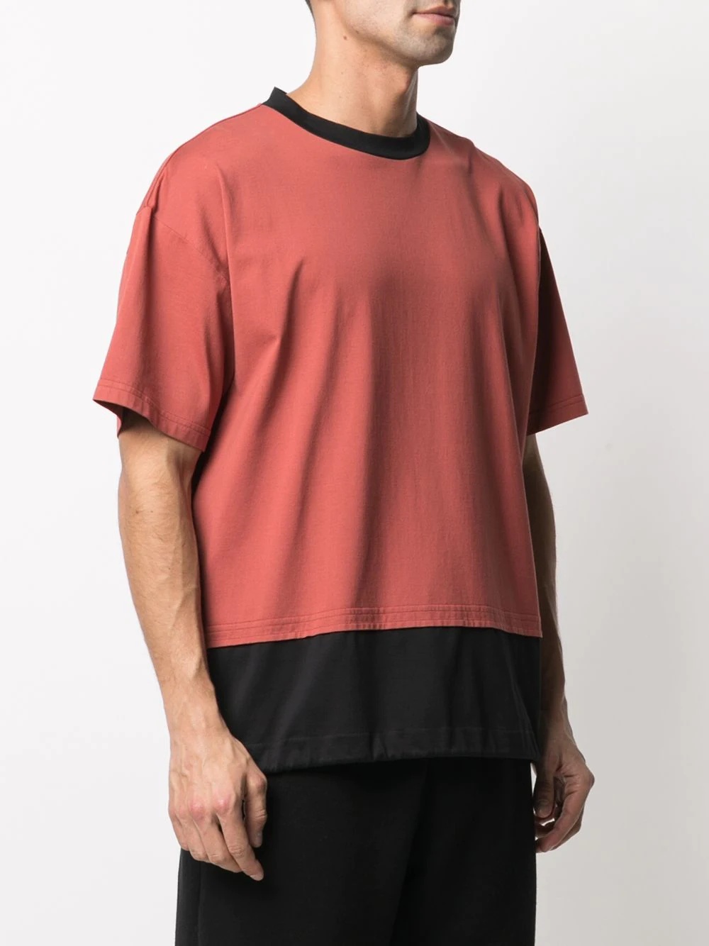 colour block drawstring T-shirt - 3