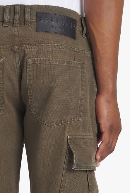 Taupe cotton cargo pants - 8