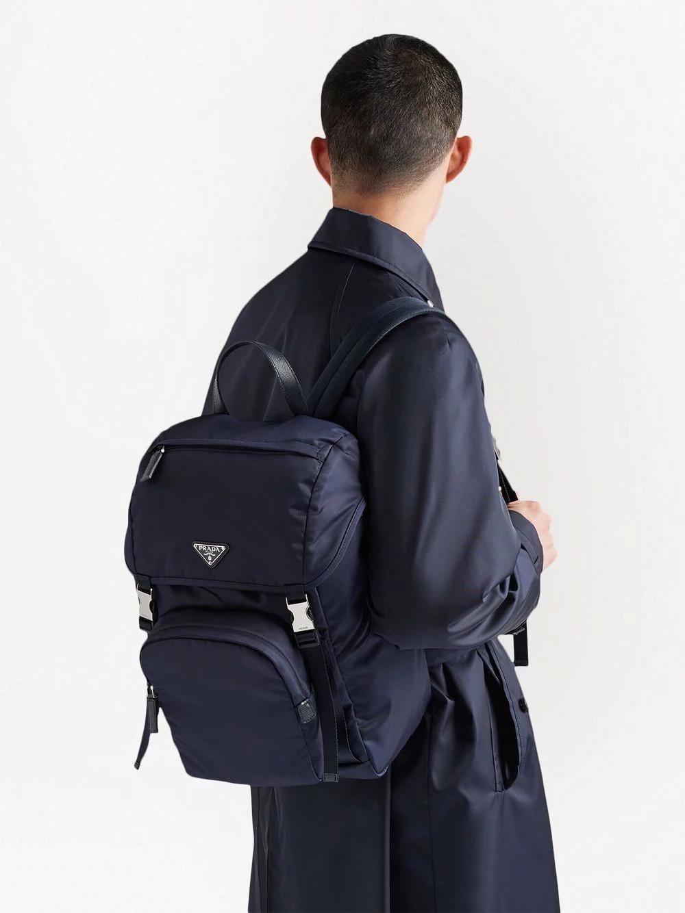 Re-Nylon triangle logo backpack - 6