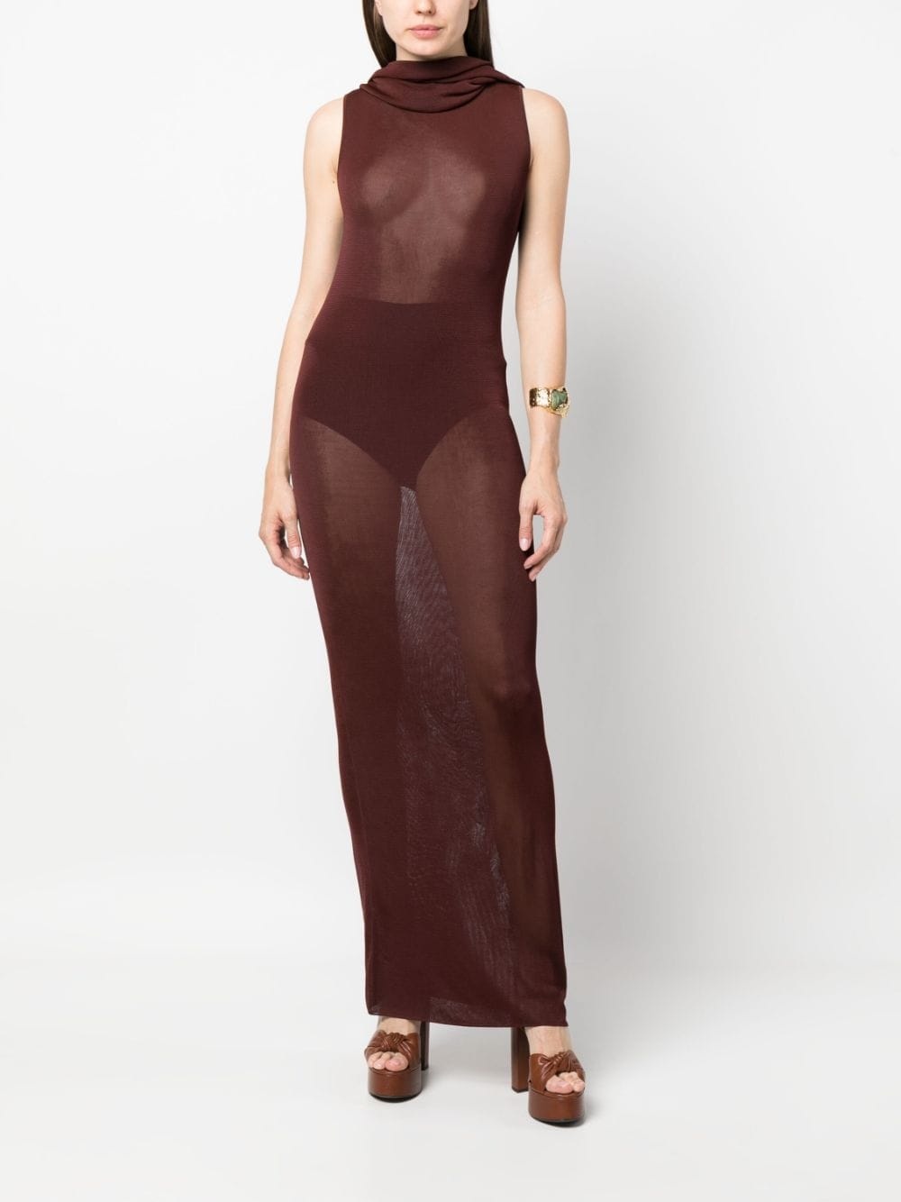 hooded maxi dress - 2