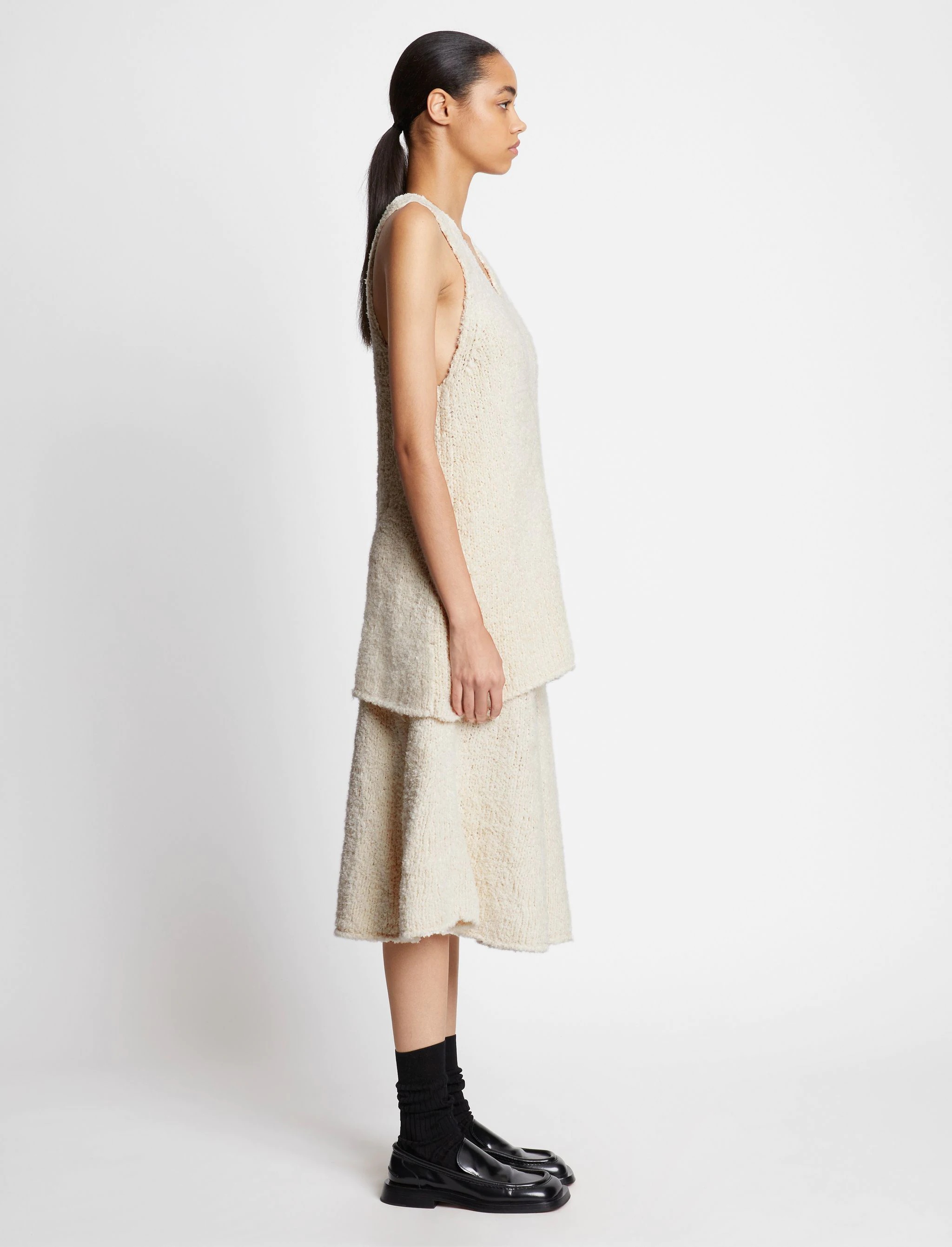Frayed Cotton Knit Tank - 4