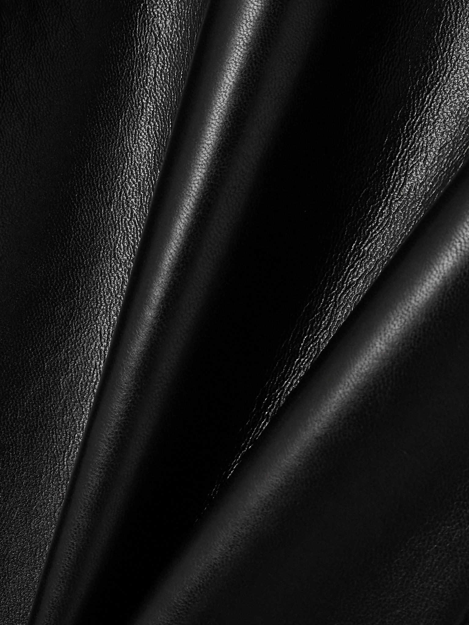 Ren cropped high-rise wide-leg leather pants Black - 5