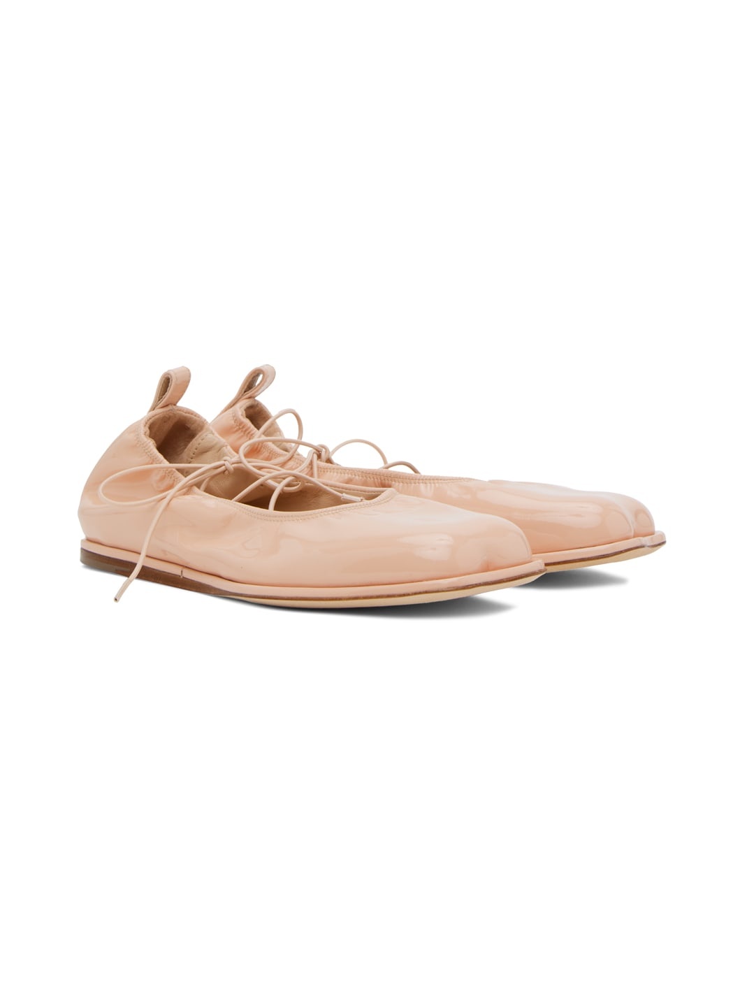 Pink Heart Toe Ballerina Flats - 4