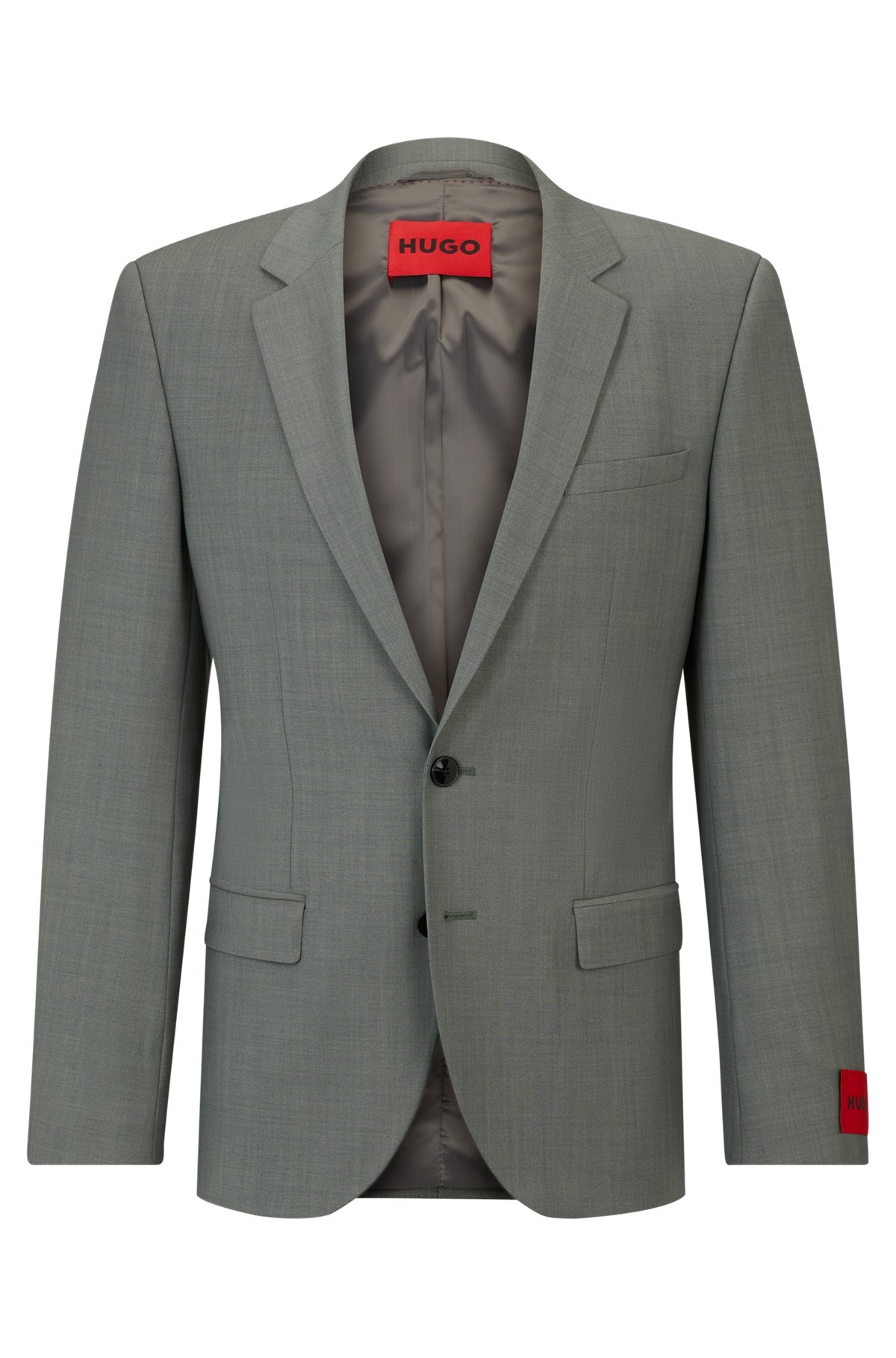 SLIM-FIT JACKET IN PATTERNED SUPER-FLEX FABRIC - 1