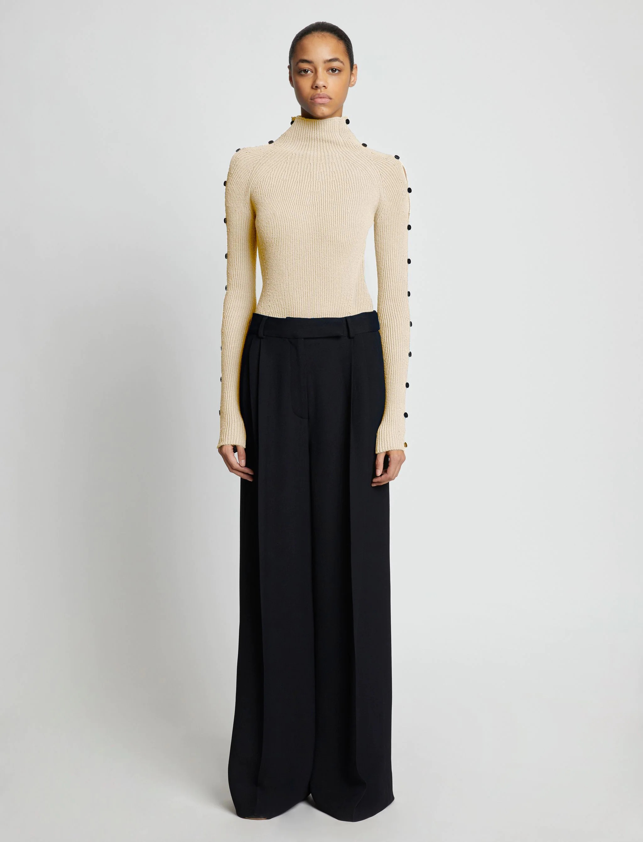 Cotton Rib Turtleneck Sweater - 3