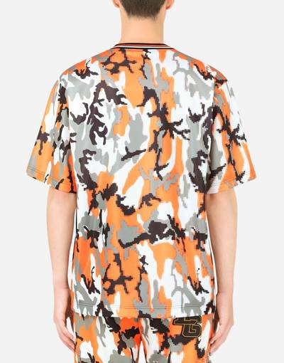 Dolce & Gabbana Marbled-print cotton T-shirt outlook