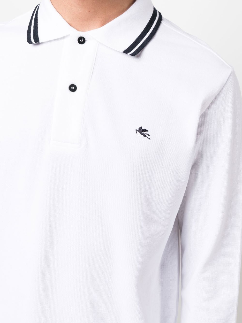 logo-embroidered long-sleeved polo shirt - 5