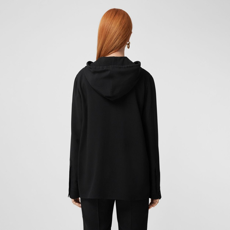 Monogram Motif Viscose Oversized Hooded Top 4