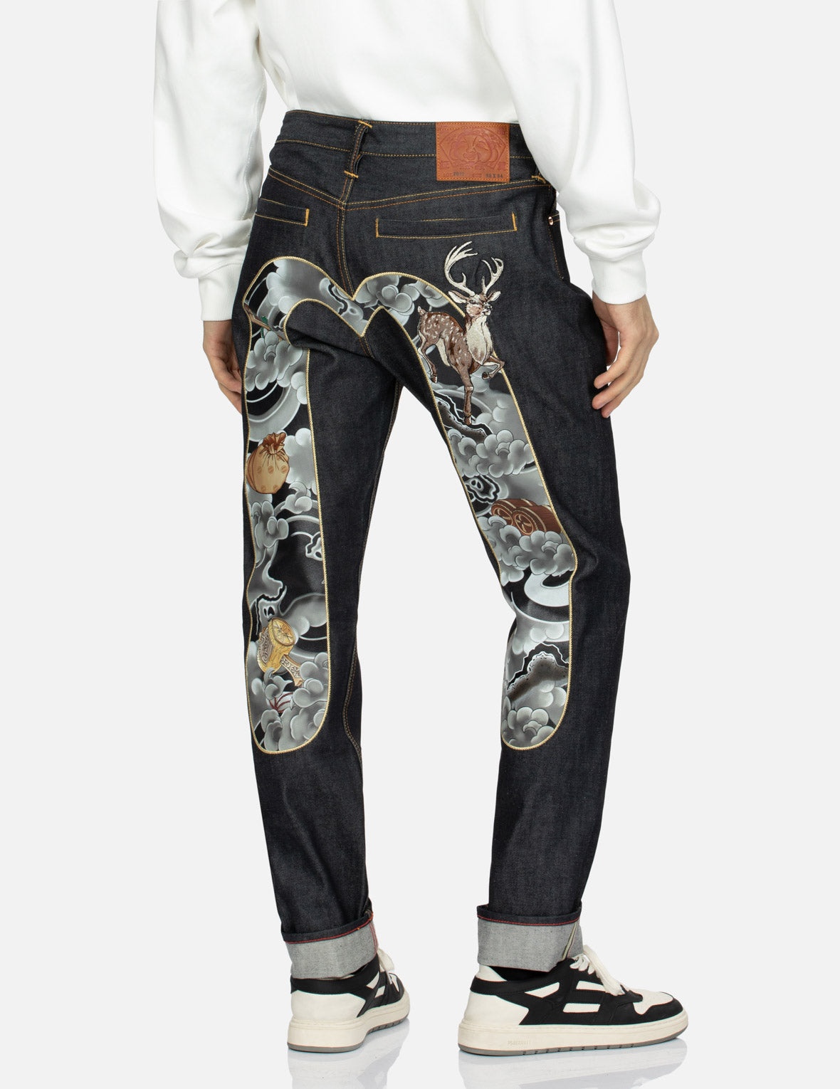 Treasure and Cloud-pattern Daicock Print Carrot Fit Selvedge Denim Jeans #2017 - 7