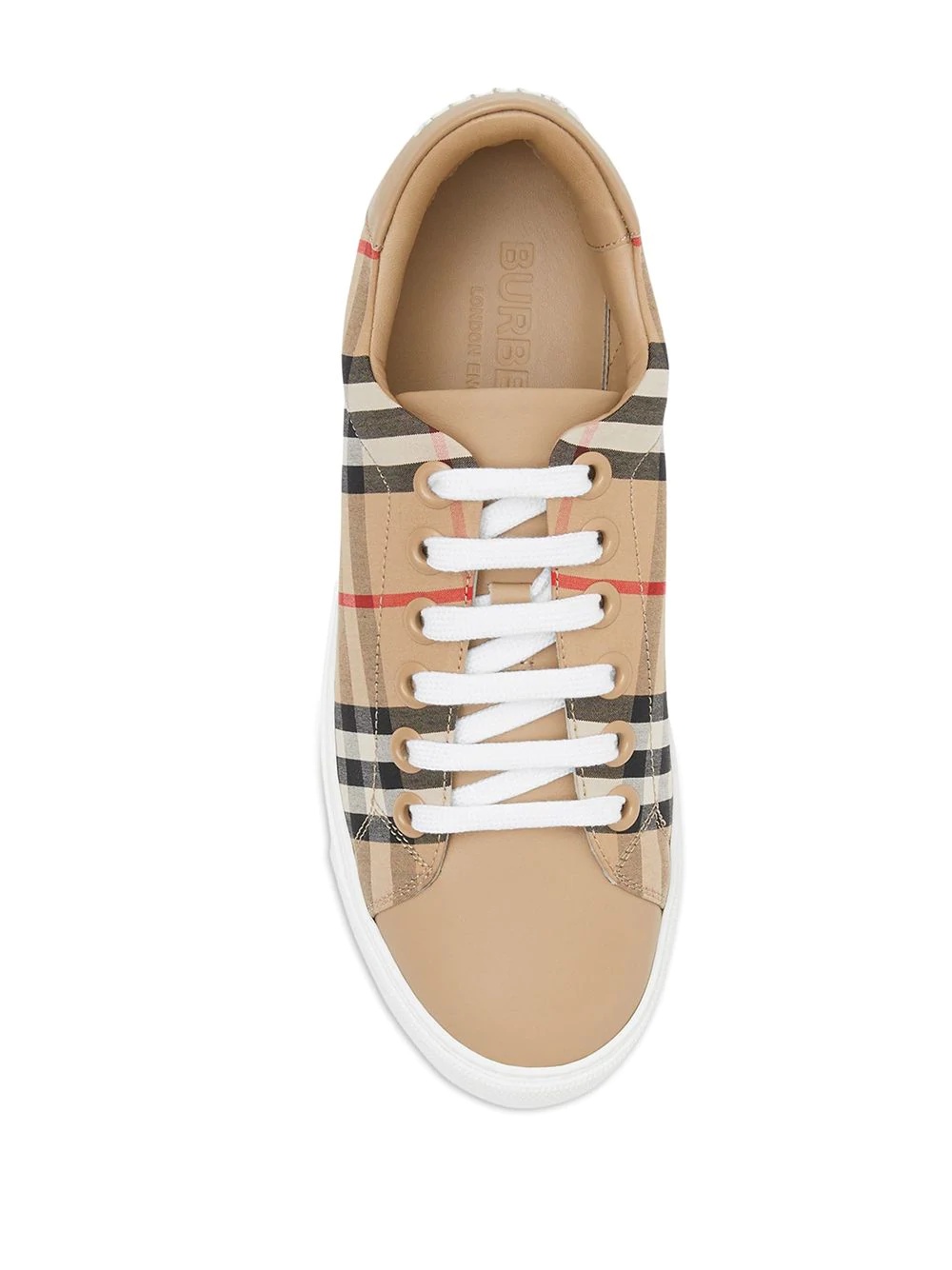 Vintage Check and Leather Sneakers - 4