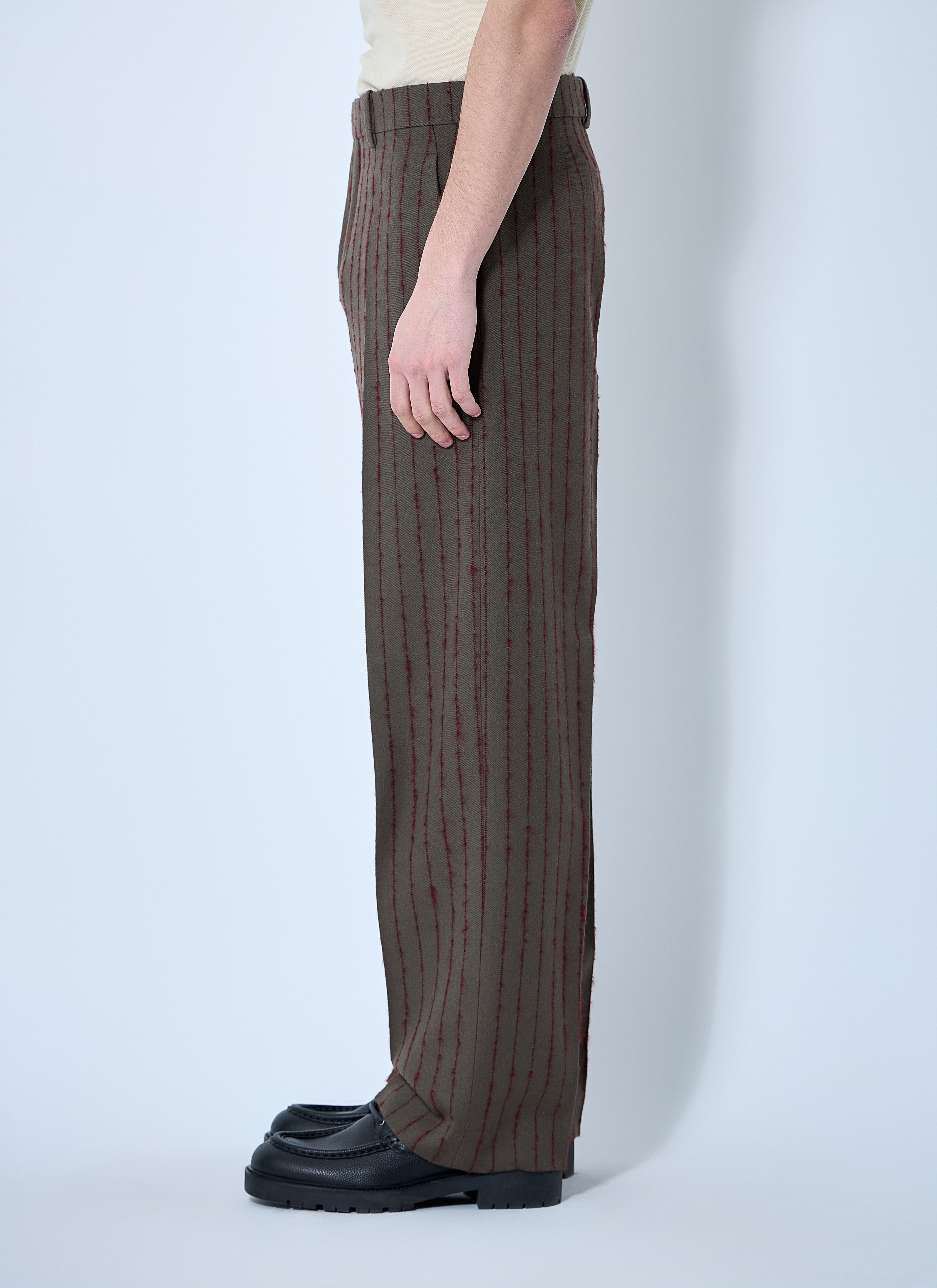 Striped Wool Tailored Pants - 3