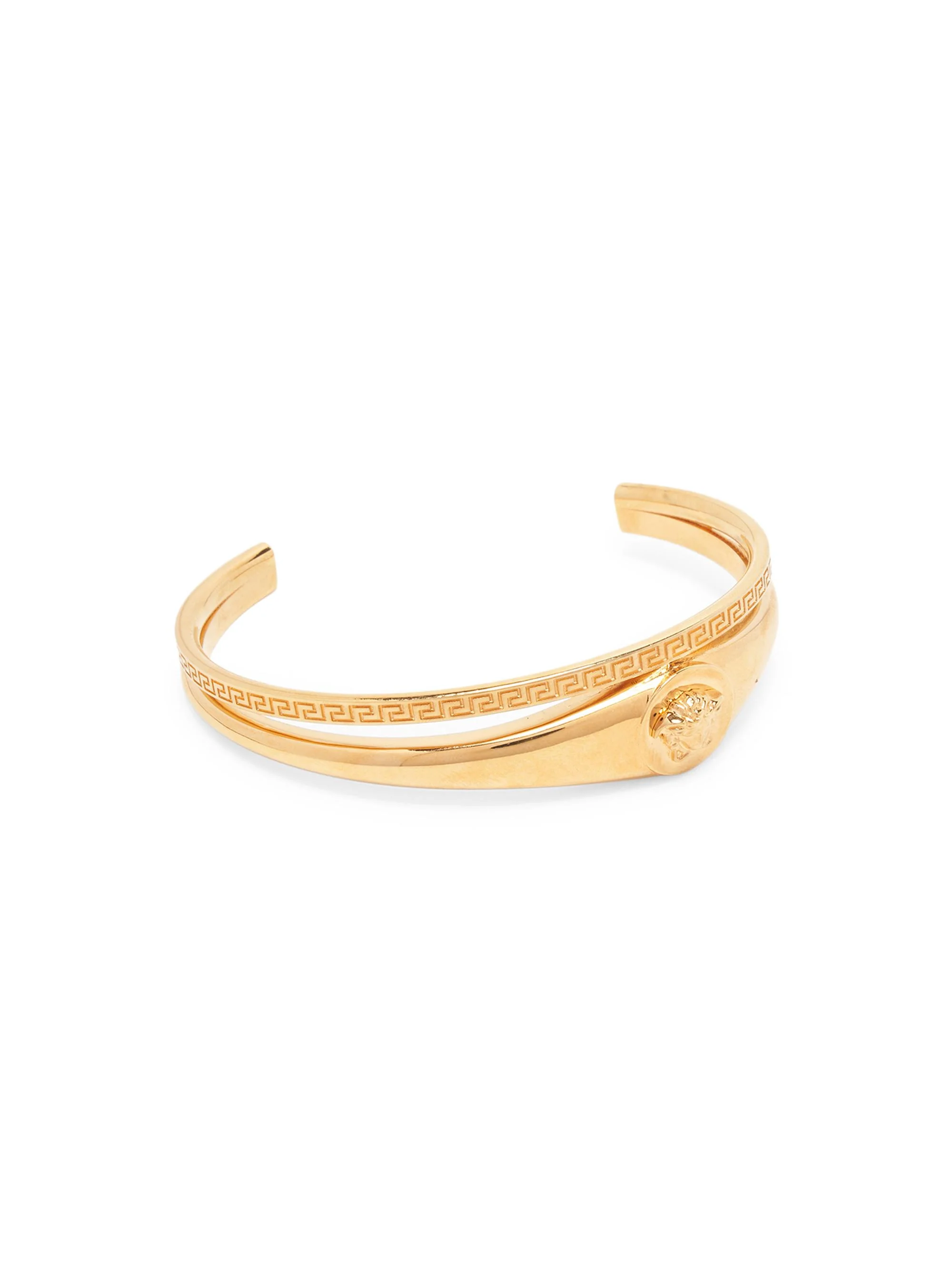 Men's Double Medusa Goldtone Cuff Bracelet - Gold - 1