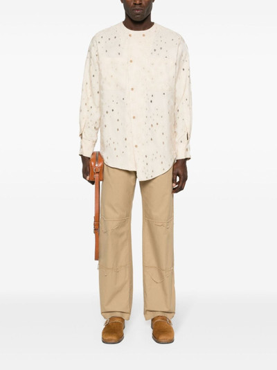 Andersson Bell floral-jacquard long-sleeve shirt outlook