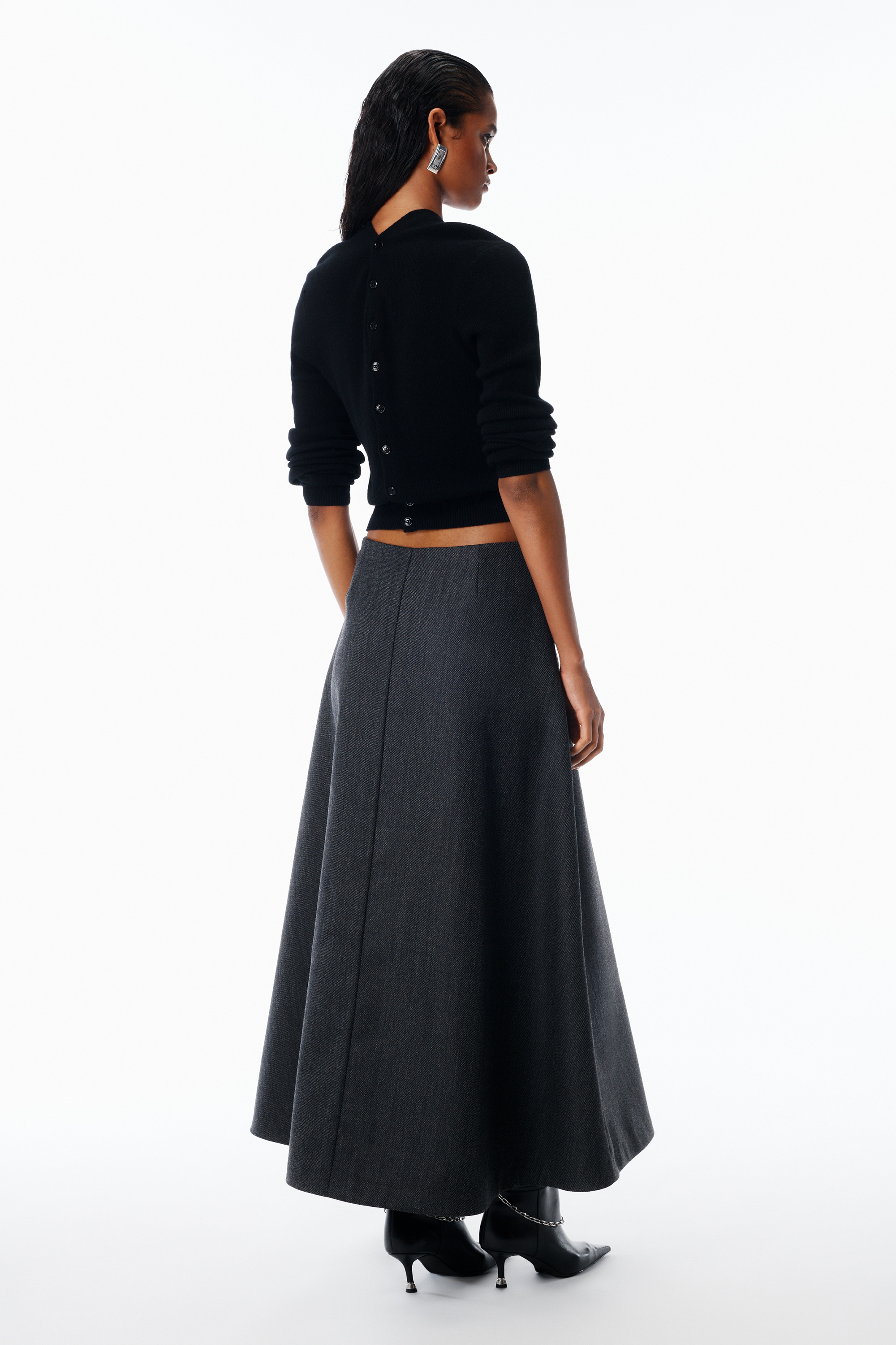 Cardigan in Wool with Continuous Placket - 5