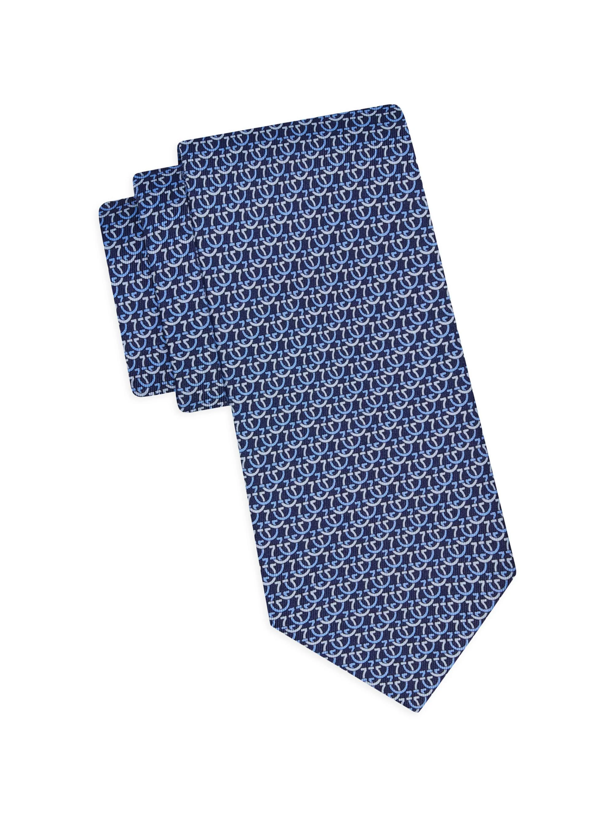 Men's Cerchio Silk Tie - Navy - 1