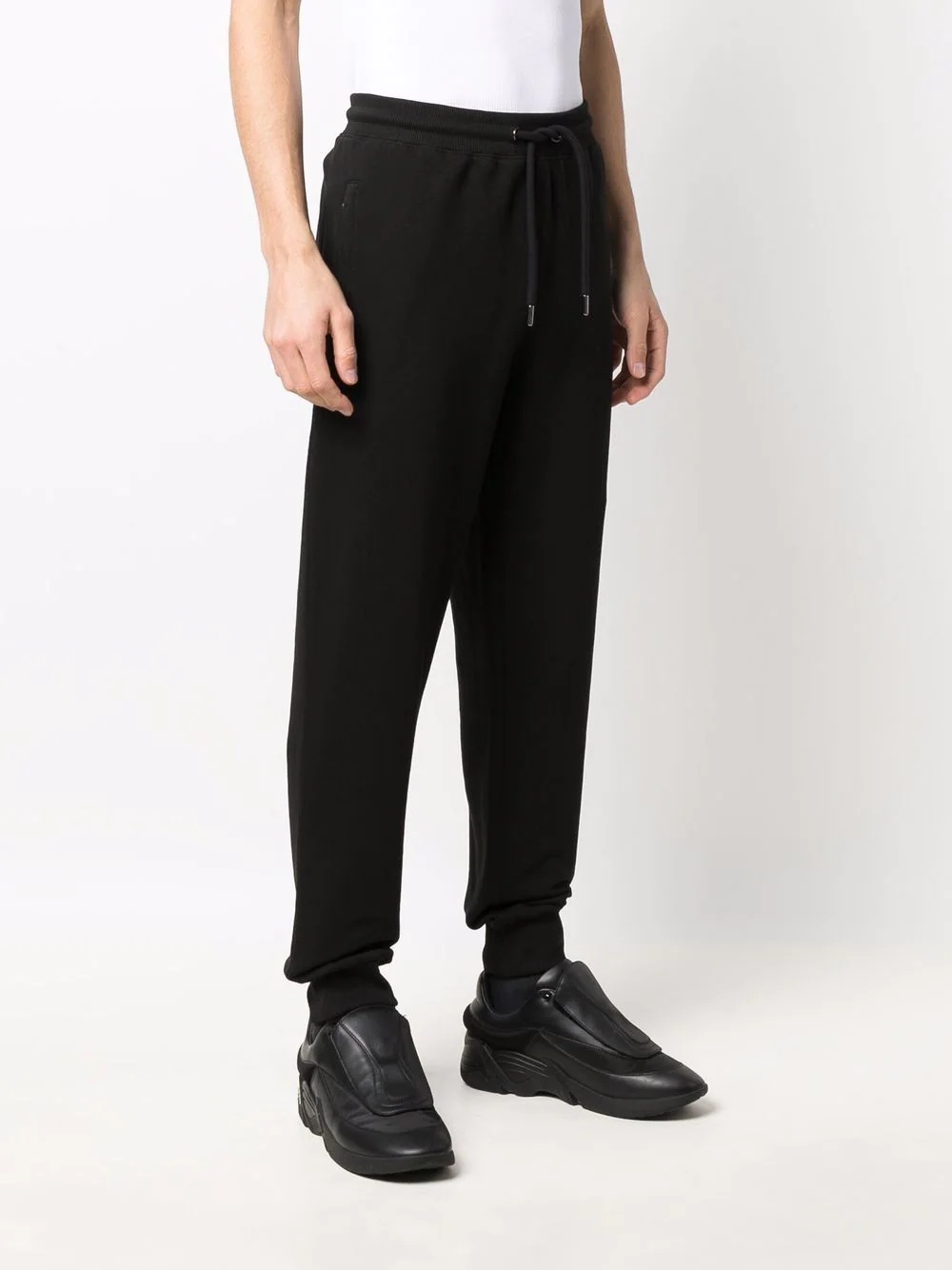 logo-print slim-fit trousers - 4