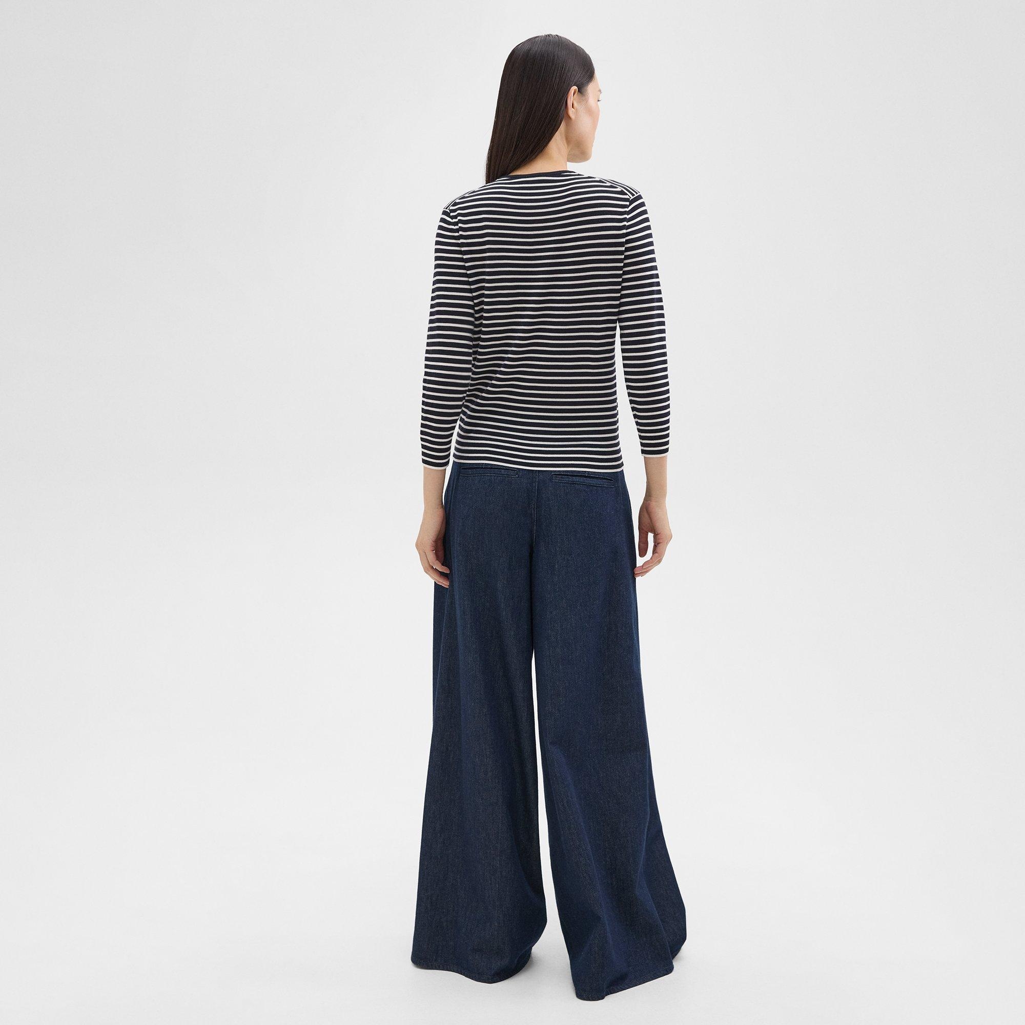 Pleated Wide-Leg Pant in Denim - 4