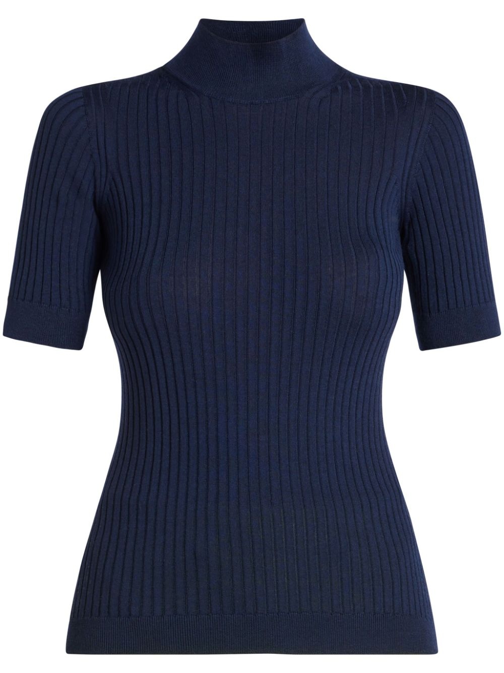 Medusa-plaque ribbed-knit wool top - 1