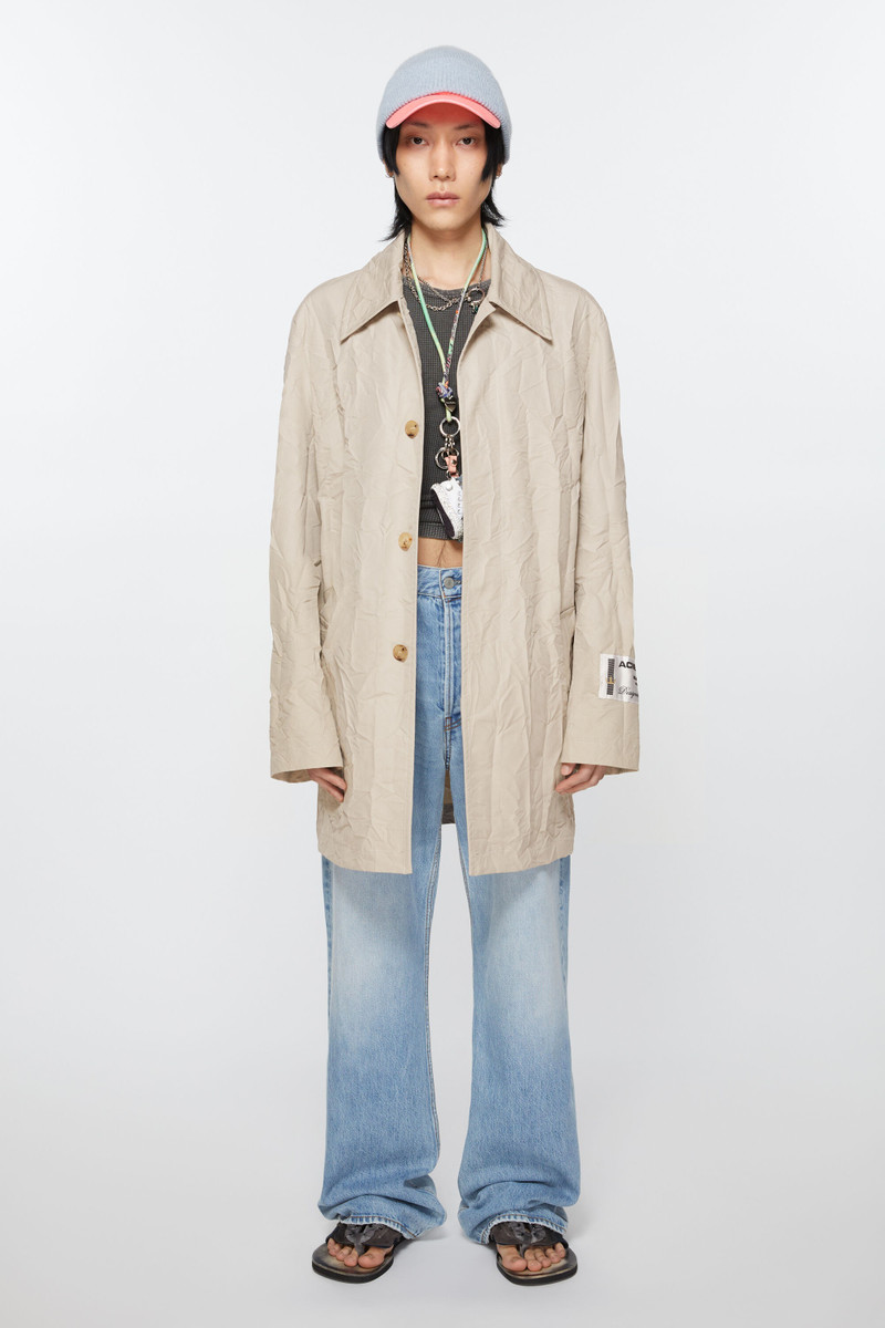 Acne Studios Crinkled trench coat - Light beige outlook