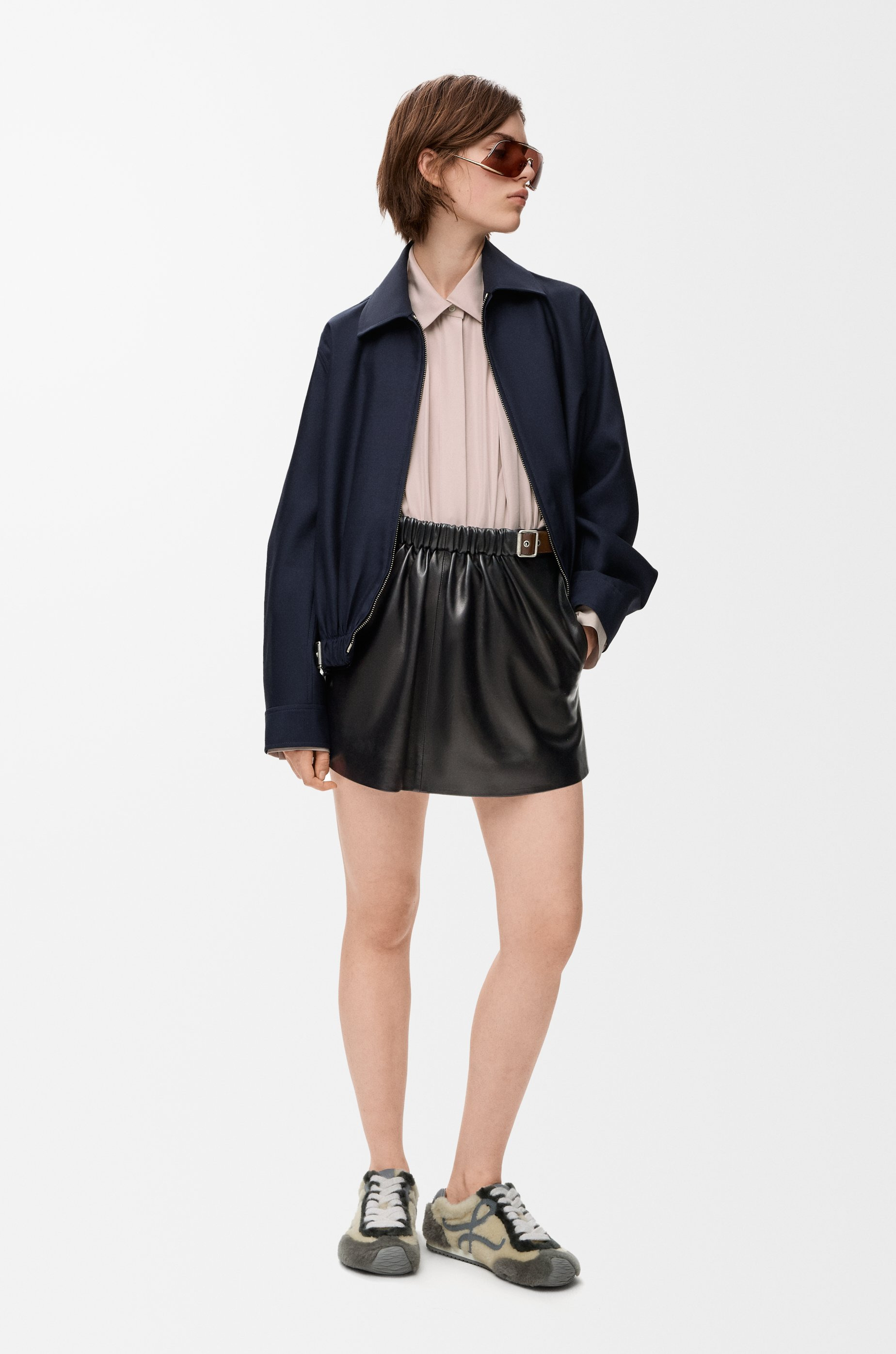 Belted skirt in nappa lambskin - 2