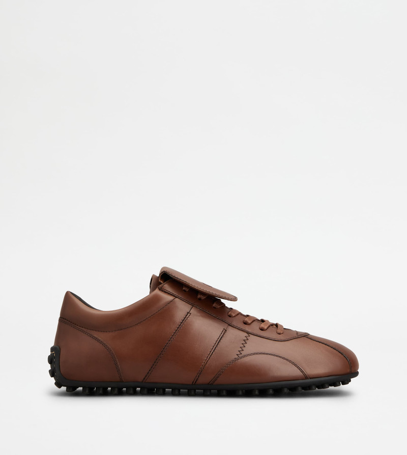 TOD'S T-MARATHON SNEAKERS IN LEATHER - BROWN 1