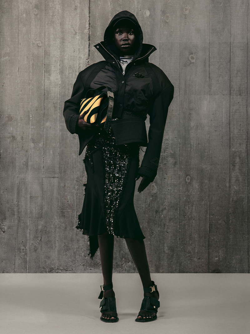 Off-White NY Twill Race Peplum Bomber outlook