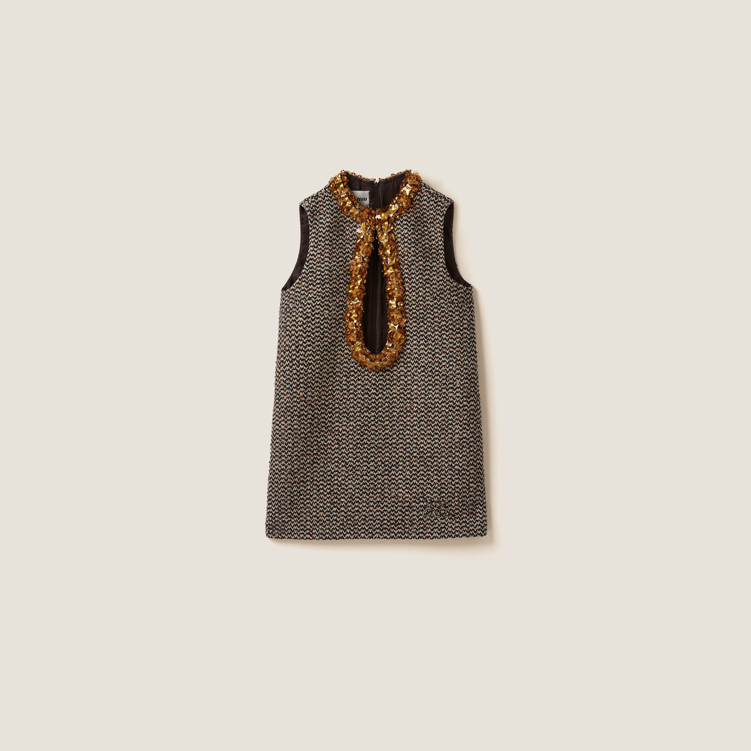 Embroidered bouclé mini-dress - 1