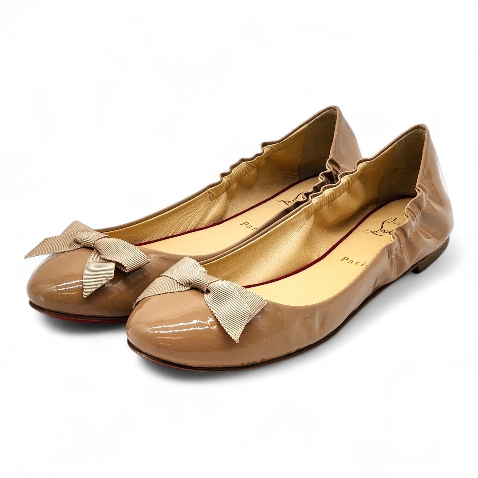 Christian Louboutin Gloriana Flat Patent Leather Ballet Flats Nude EU 41.5 US 11 - 1