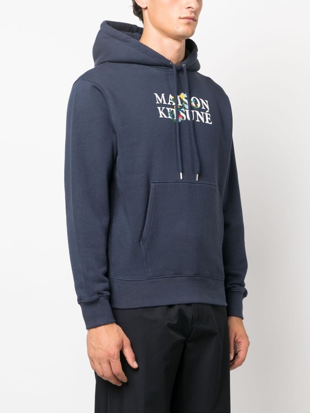 logo-print cotton hoodie - 3