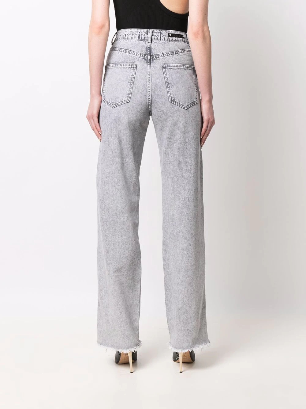 crystal-embellished wide jeans - 4