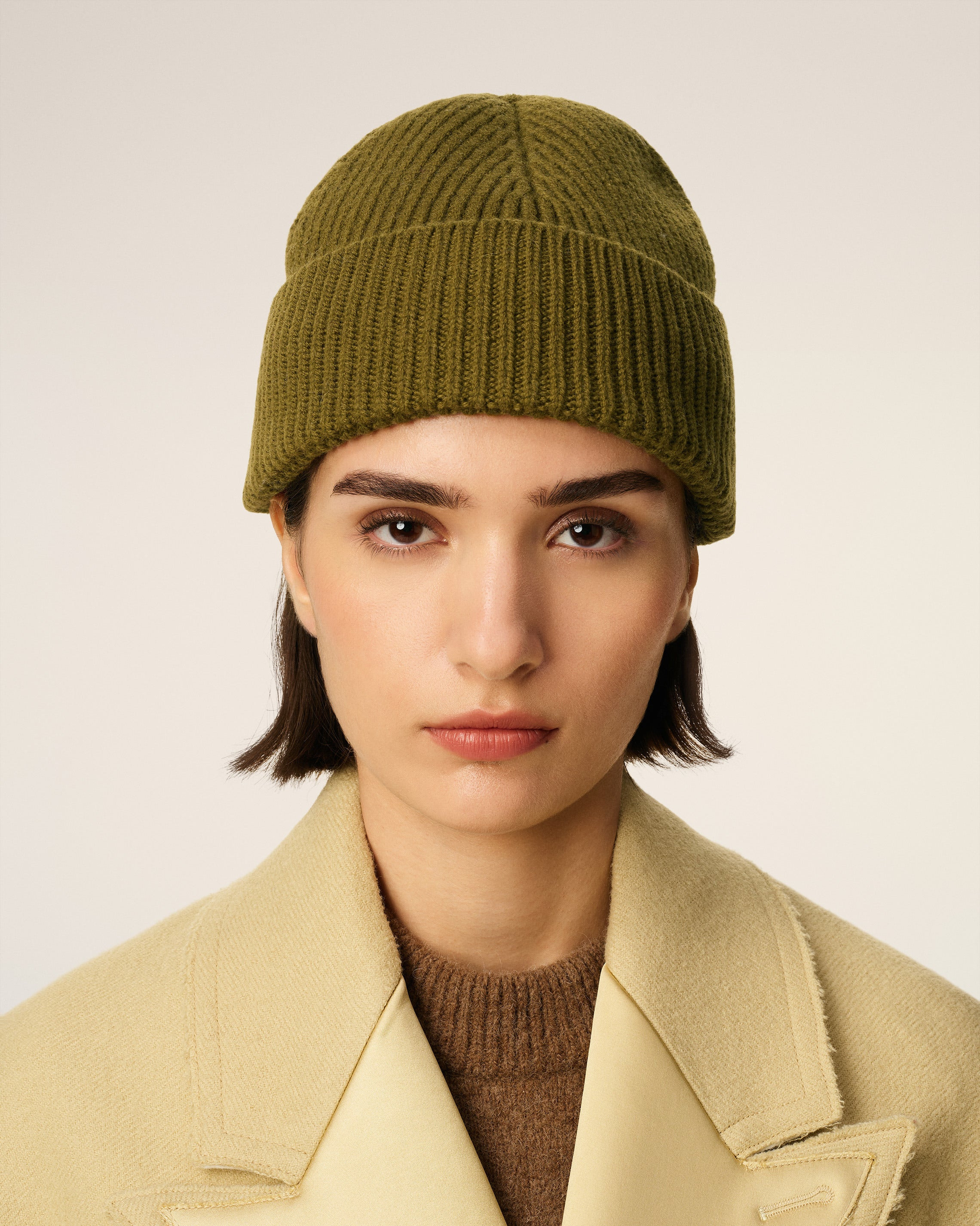 KHAKI WOOL AMI DE COEUR BEANIE - 2