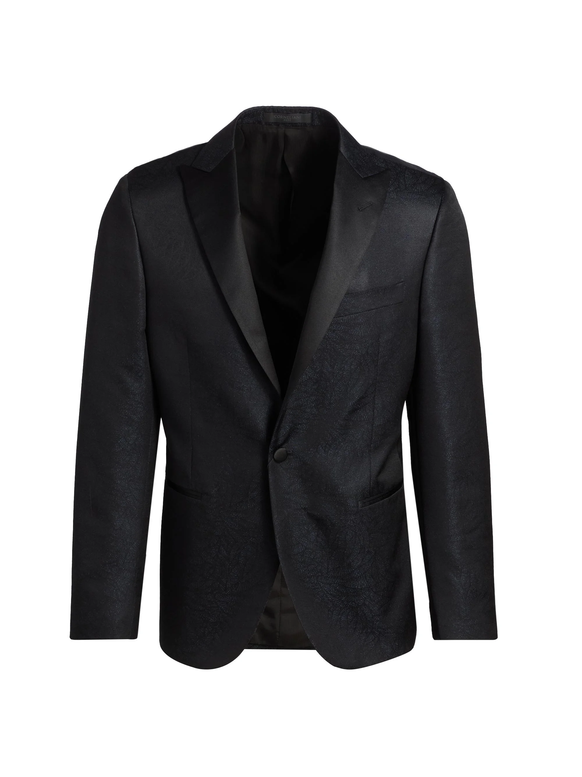 Men's Wool-Silk Jacquard Sport Jacket - Navy - 1