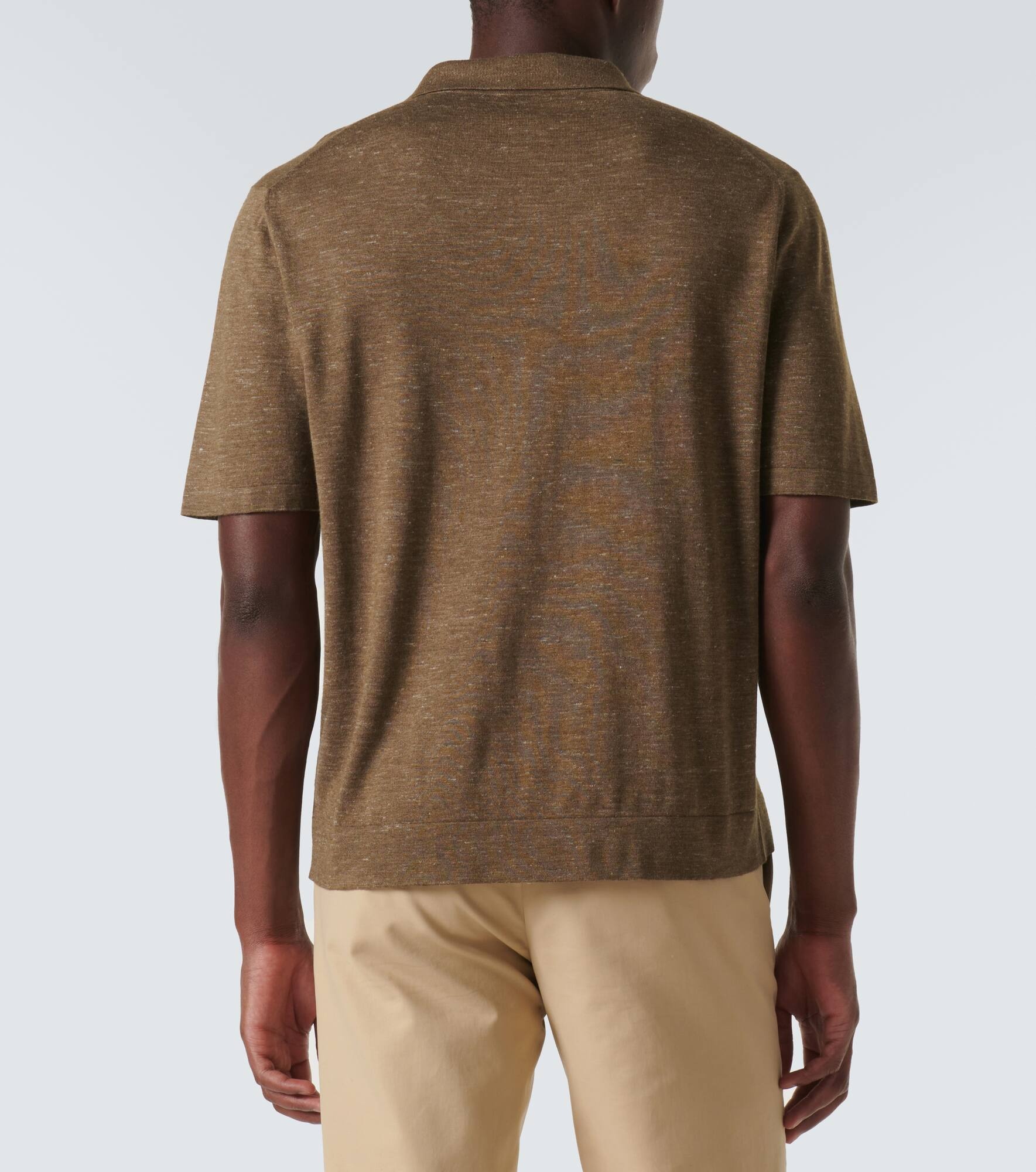 Silk, cashmere, and linen polo shirt - 4