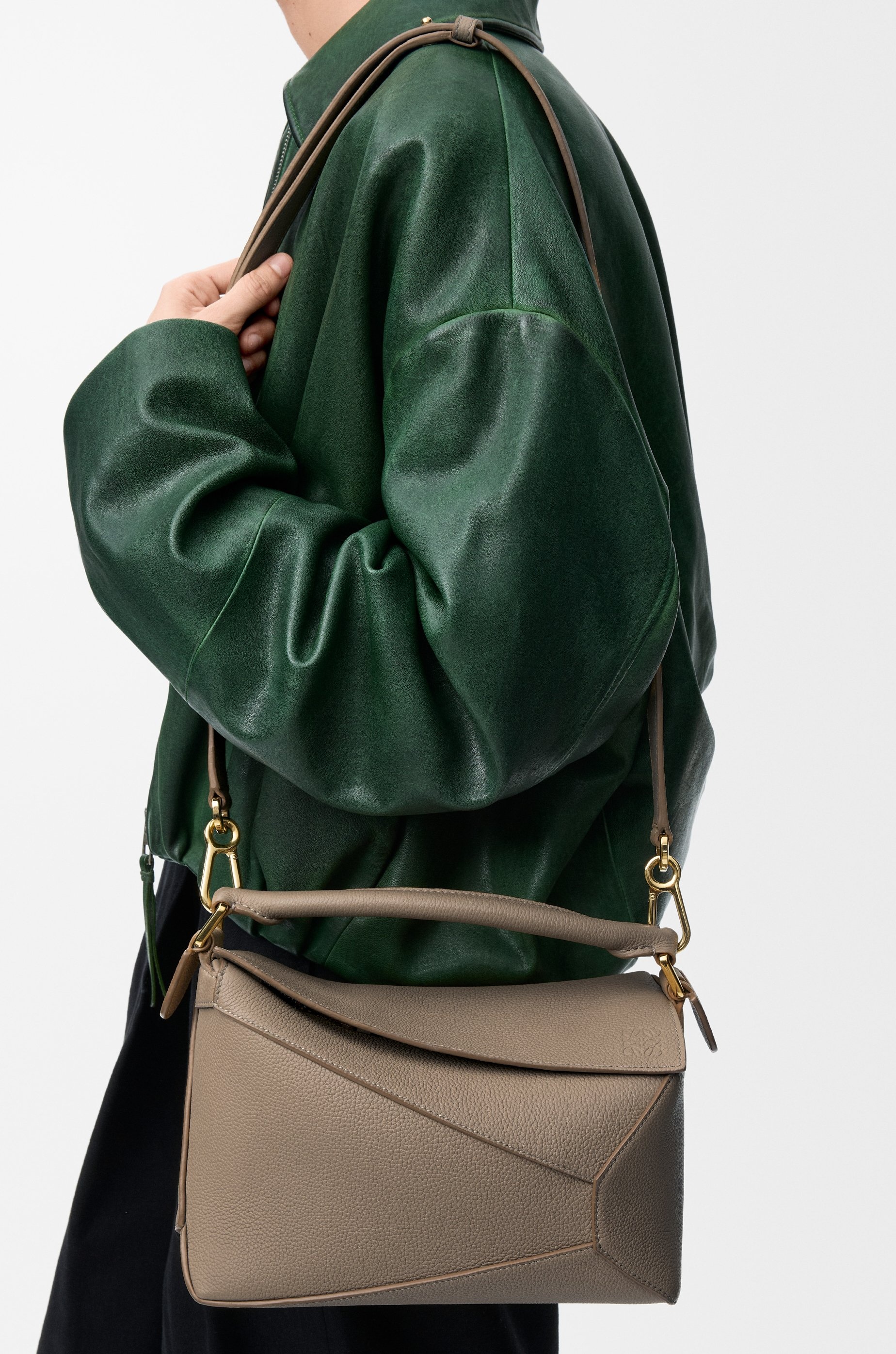 Small Puzzle Edge bag in soft grained calfskin - 3