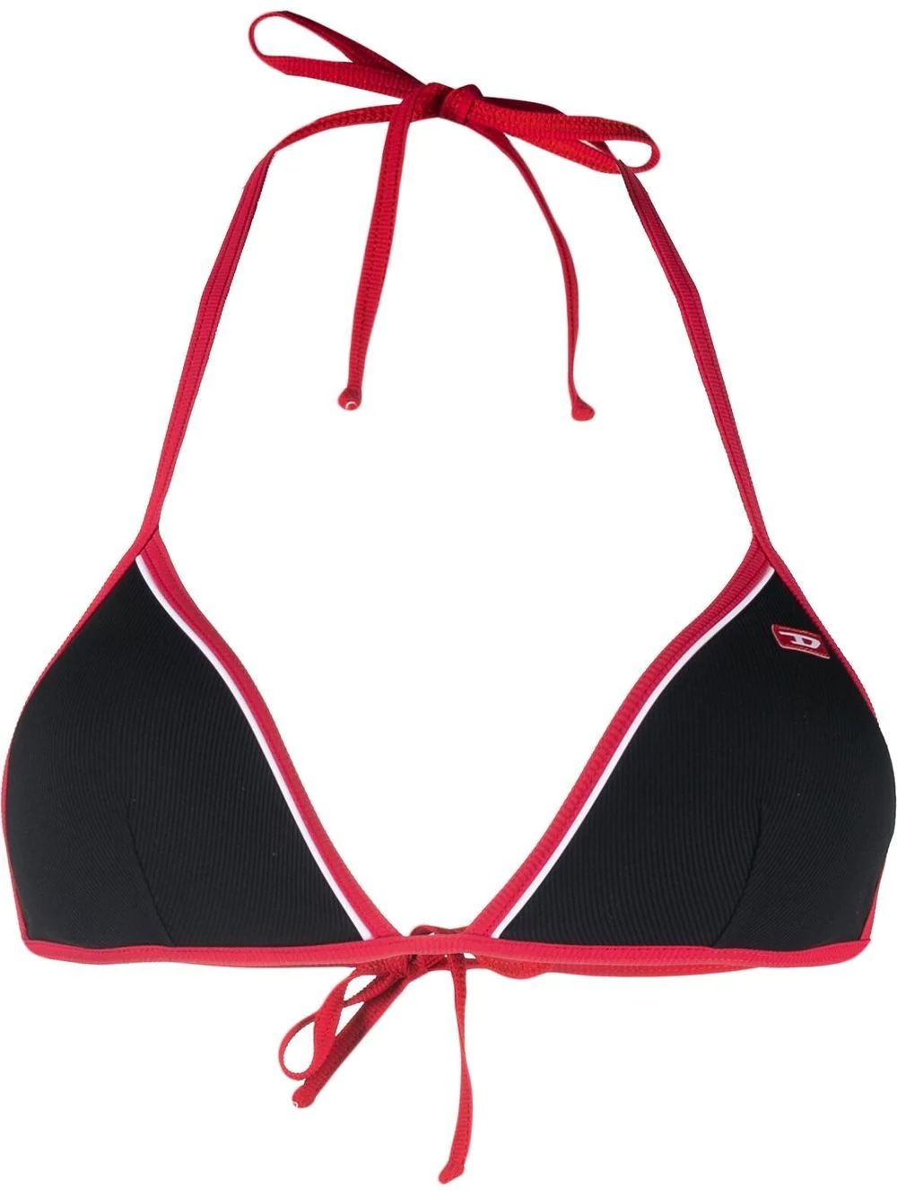 logo-patch halterneck bikini top - 1