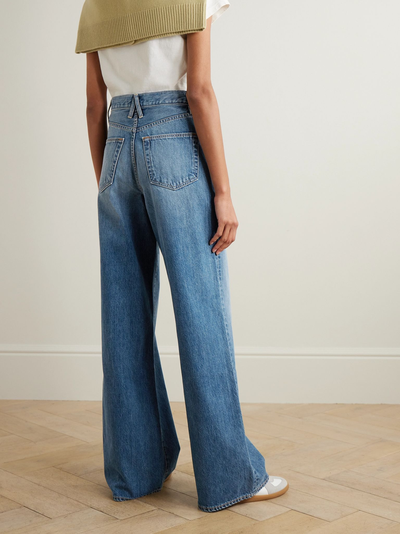 Eva high-rise wide-leg organic jeans Mid denim - 4