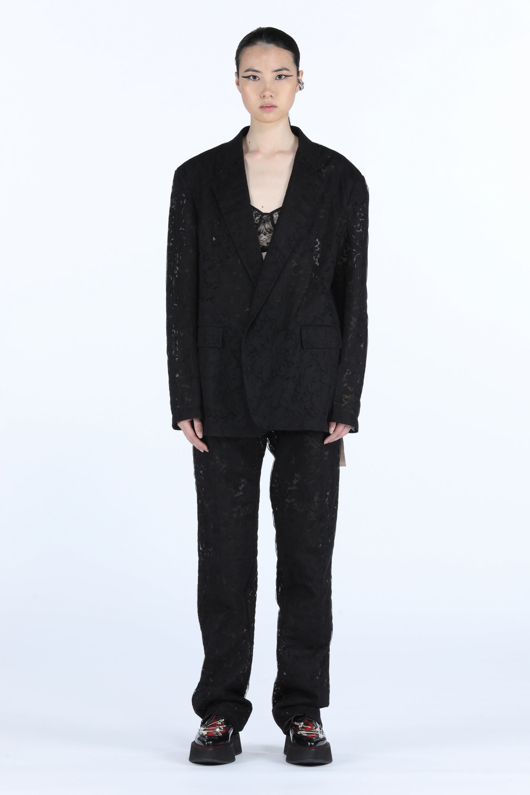 OVERSIZED LACE BLAZER - 4