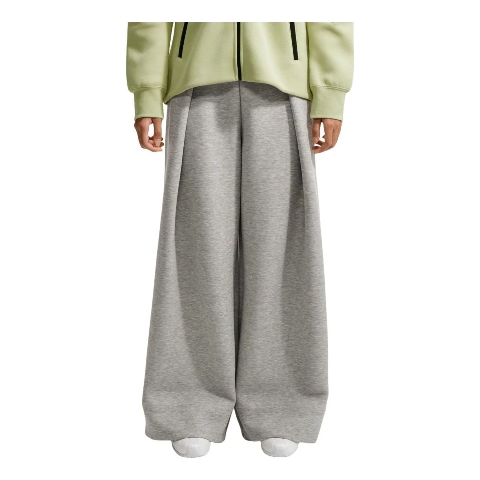 (WMNS) Nike NSW Tech Fleece High-Waisted Pleated Pants Asia Sizing 'Dark Grey Heather' FV8053-063 - 1