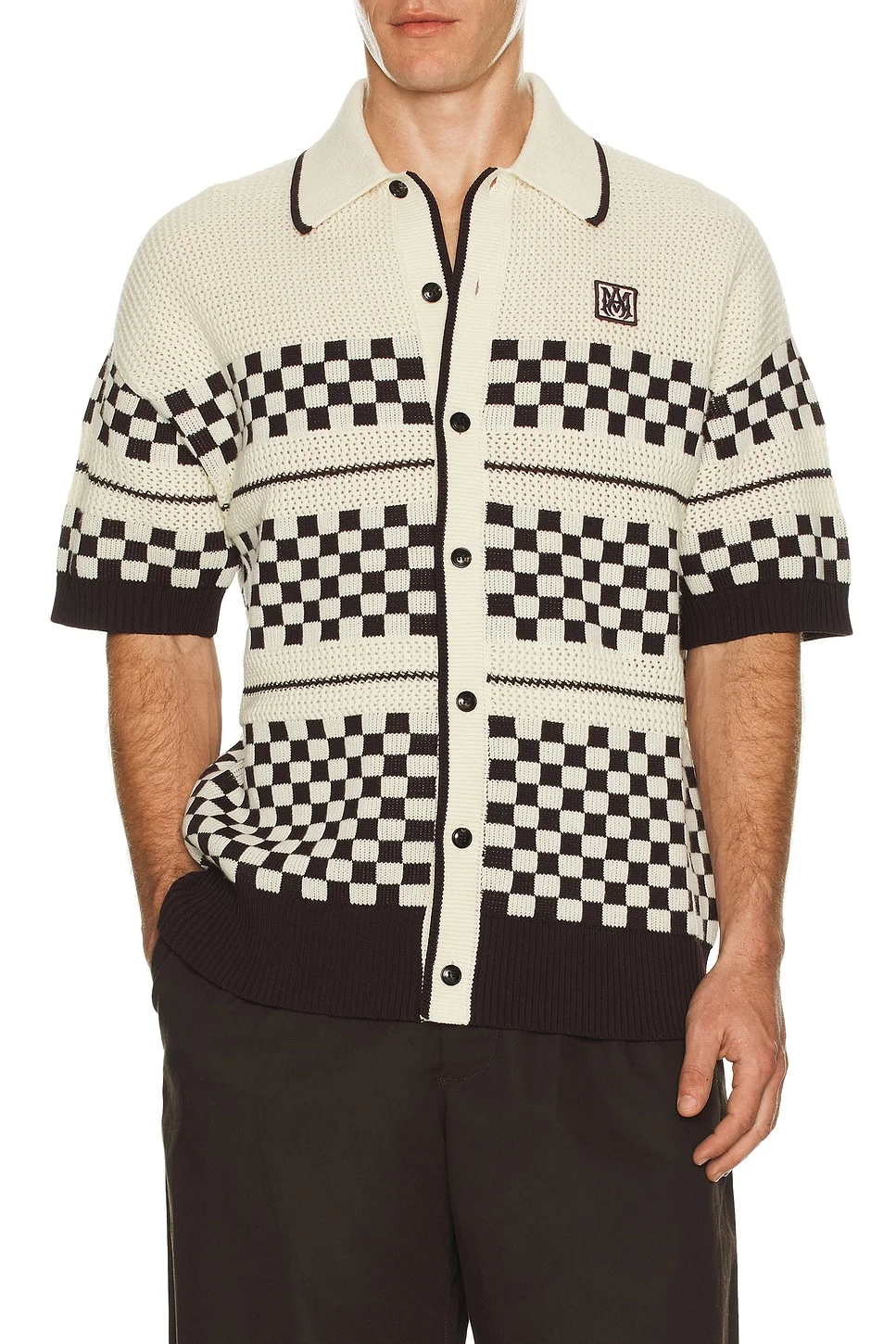 Checkered Mesh Shirt - 1