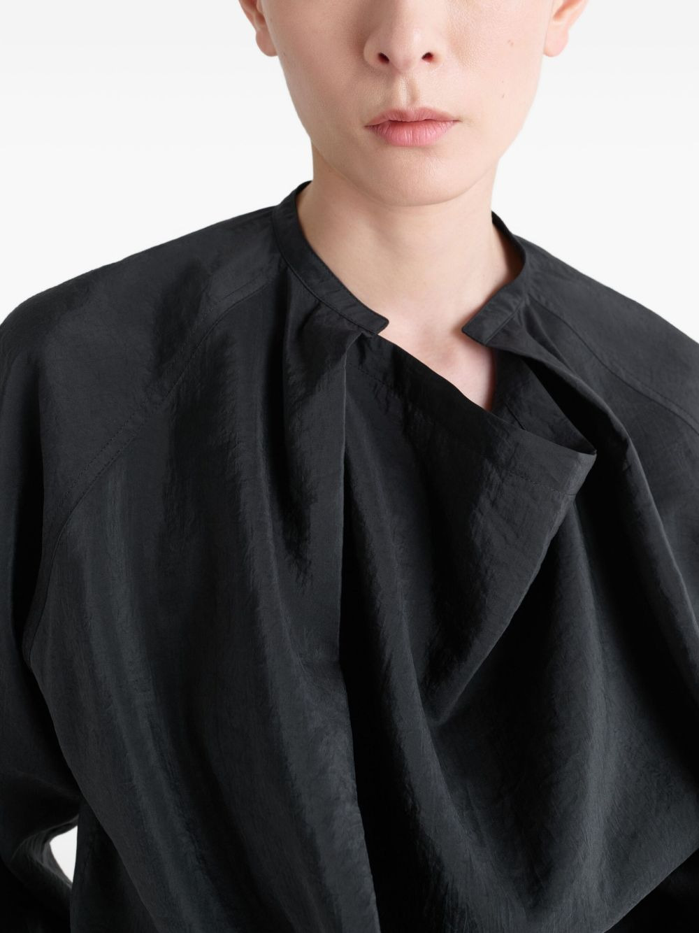 pleated raglan-sleeve shirt - 5