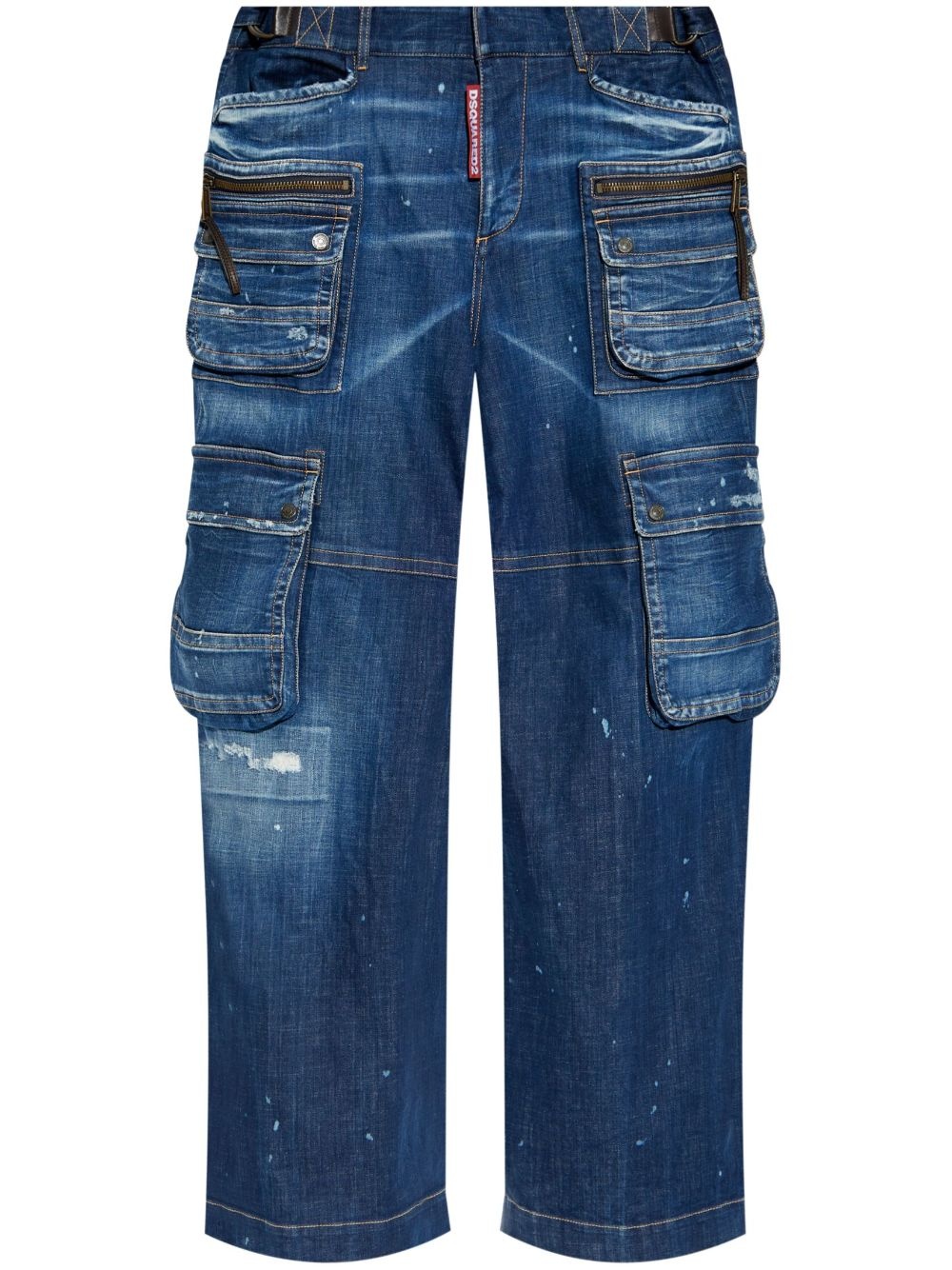 wide-leg cargo jeans - 1