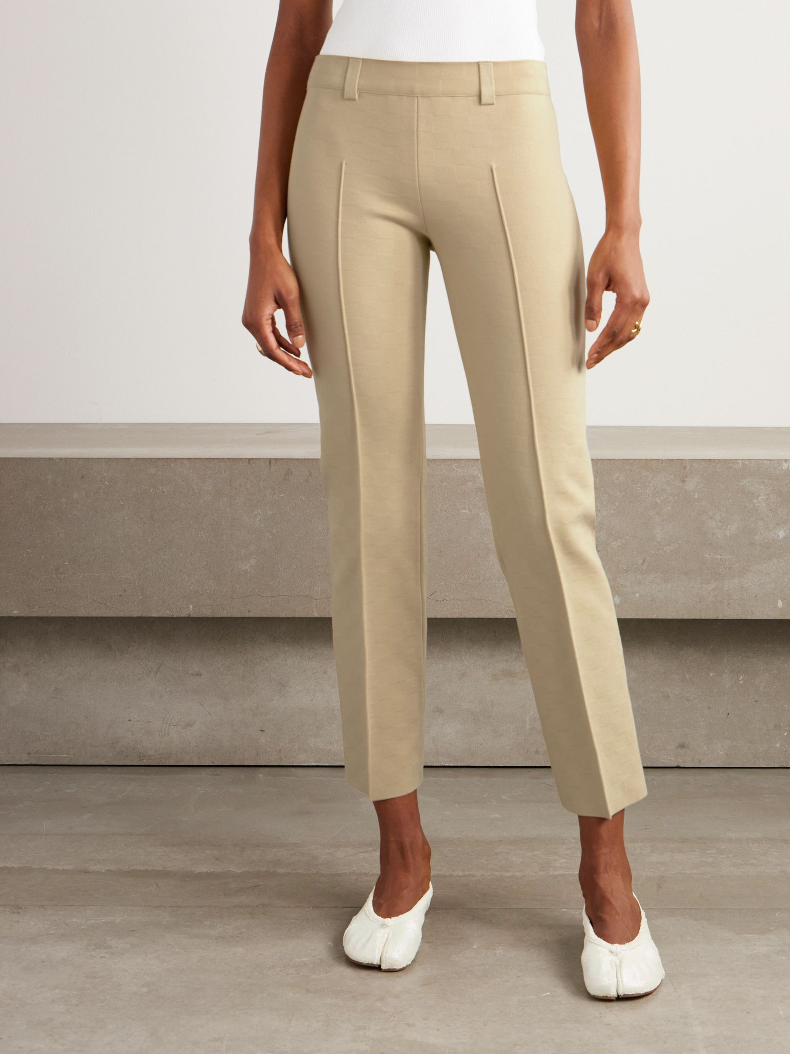 Julep stretch-cotton straight-leg pants Beige - 3
