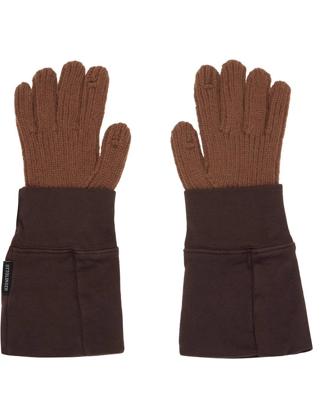 Brown Deconstructed Sleeve Glove - 2