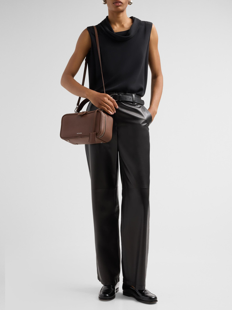 Women's Fall 3 Tack Trunk Leather Top Handle Bag - Cocoa 5